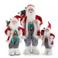 Mikołaj - figurka świąteczna  z workiem prezentów - 33 x 20 x 60 cm - czerwony 2