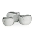 Misa ceramiczna o srebrnych brzegach - 14 x 14 x 10 cm - popielaty 2