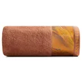 EVA MINGE Ręcznik STELLA z puszystej bawełny z bordiurą zdobioną designerskim nadrukiem - 50 x 90 cm - ceglasty 3
