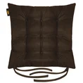 ADORE dwustronna welurowa poduszka siedziskowa na krzesło z dziewięcioma pikowaniami, gramatura 195 g/m2 - 40 x 40 x 6 cm - ciemnobrązowy 2