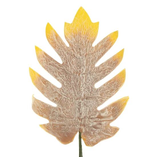 LIŚĆ DUŻY OZDOBNY, kwiat sztuczny dekoracyjny z pianki - 70 cm - brązowy
