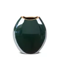 Wazon ceramiczny AMORA 2 o lśniącej powierzchni ze złotym detalem - 14 x 7 x 16 cm - zielony 2