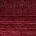 Ręcznik POLA z żakardową bordiurą zdobioną stebnowaniem - 70 x 140 cm - bordowy 2