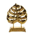 Egzotyczny liść monstery figurka ceramiczna złota - 19 x 8 x 26 cm - złoty 2
