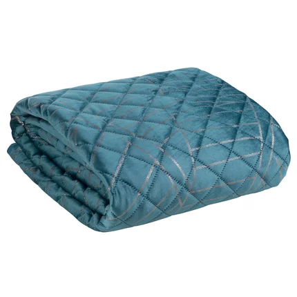 EUROFIRANY PREMIUM narzuta LUNA z welwetu pikowana metodą hot press z nadrukiem botanicznym EUROFIRANY PREMIUM narzuta LUNA z welwetu pikowana metodą hot press z nadrukiem botanicznym - 170 x 210 cm