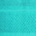 Ręcznik z welurową bordiurą o ryżowej fakturze - 70 x 140 cm - turkusowy 2
