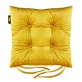Dwustronna welwetowa poduszka siedziskowa na krzesło z czterema pikowaniami, gramatura 260 g/m2 - 40 x 40 x 8 cm - żółty 2