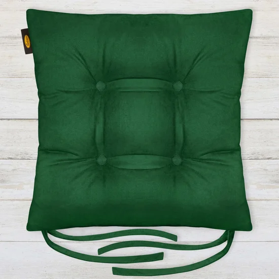 ADORE dwustronna welurowa poduszka siedziskowa na krzesło z czterema pikowaniami, gramatura 195 g/m2 - 40x40x8 cm - jasnozielony
