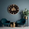 Dekoracyjny zegar ścienny w stylu industrialnym z ruchomymi kołami zębatymi - 60 x 8 x 60 cm - srebrny 7
