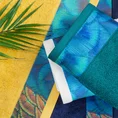 EWA MINGE Ręcznik CAMILA z bordiurą zdobioną designerskim nadrukiem - 50 x 90 cm - butelkowy zielony 7