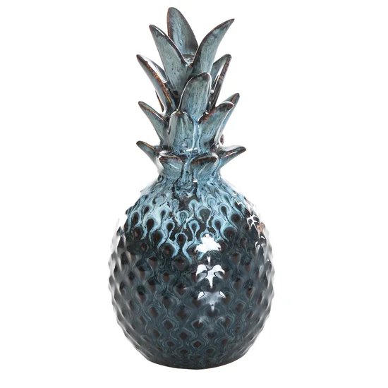 Ananas - figurka ceramiczna z kolekcji BOHO - ∅ 8 x 17 cm - granatowy