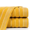 Ręcznik LIVIA  z kolorowymi paskami tkanymi we wzór jodełki - 30 x 50 cm - musztardowy 1