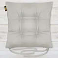 ADORE dwustronna welurowa poduszka siedziskowa na krzesło z czterema pikowaniami, gramatura 195 g/m2 - 40 x 40 x 8 cm - popielaty 1