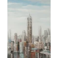 Obraz CITY ręcznie malowany na płótnie pejzaż miejski - 60 x 80 cm - beżowy 1