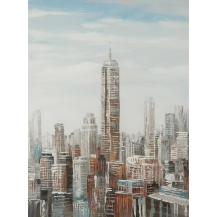 Obraz CITY ręcznie malowany na płótnie pejzaż miejski Obraz CITY ręcznie malowany na płótnie pejzaż miejski - 60 x 80 cm