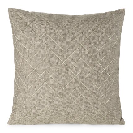 Poszewka dekoracyjna MILA z geometrycznym haftem 45 x 45 cm beżowy,złoty | Eurofirany