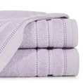 Ręcznik POLA z żakardową bordiurą zdobioną stebnowaniem - 50 x 90 cm - liliowy 1