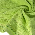 Ręcznik POLA z żakardową bordiurą zdobioną stebnowaniem - 50 x 90 cm - jasnozielony 5