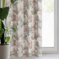 Zasłona DEMI z tkaniny z dodatkiem lnu w stylu eko zdobiona nadrukiem delikatnych kwiatów hortensji - 140 x 250 cm - naturalny 1