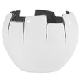 Misa ceramiczna ze srebrnymi geometrycznymi brzegami czarna - 21 x 13 x 16 cm - biały 1