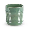 Donica ceramiczna SAMI minimalistyczna, o kształcie walca ze żłobieniami - ∅ 17 x 17 cm - zielony 2