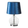 Lampa stołowa JOY z transparentnego szkła z błyszczącym welwetowym abażurem - ∅ 25 x 40 cm - naturalny 7