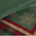 Podkładka gobelinowa  STAR z motywem złotych śnieżynek i ozdobną kantą w kratę - 35 x 45 cm - zielony 4