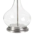 Lampa stołowa KIM na podstawie z przezroczystego szkła z granatowym abażurem z lśniącego welwetu - ∅ 32 x 61 cm - granatowy 4