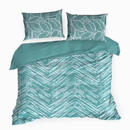 NOVA PRINT METALLIC 24 Komplet pościeli z wysokogatunkowej satyny bawełnianej z metalicznym nadrukiem łącząca motywy geometryczne i botaniczne w kartonowym opakowaniu na prezent NOVA PRINT METALLIC 24 Komplet pościeli z wysokogatunkowej satyny bawełnianej z metalicznym nadrukiem łącząca motywy geometryczne i botaniczne w kartonowym opakowaniu na prezent - 220 x 200 cm