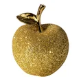 Jabłko- figurka ceramiczna dekorowana brokatem w stylu glamour, kolor złoty - ∅ 17 x 21 cm - złoty 1