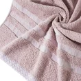 Ręcznik z żakardową bordiurą w pasy - 70 x 140 cm - pudrowy 5