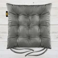 Dwustronna welwetowa poduszka siedziskowa na krzesło z dziewięcioma pikowaniami, gramatura 300 g/m2 - 40 x 40 x 6 cm - grafitowy 1
