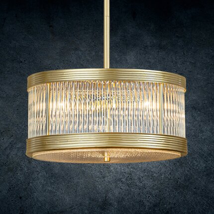 Lampa KYLA zdobiona szklanymi akcentami ∅ 109 x 40 cm transparentny,złoty