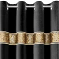 Zasłona BUENO z welwetu zdobiona pasem połyskliwych  złotych cekinów - 140 x 250 cm - czarny 5