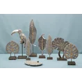 Liść miłorzębu figurka ceramiczna srebrno-złota - 20 x 24 x 3 cm - srebrny 4