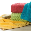 Ręcznik z bordiurą w groszki - 70 x 140 cm - żółty 4