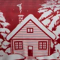 Koc świąteczny RUDOLF z motywem domku - 150 x 200 cm - czerwony 4