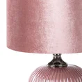 Lampa stołowa PATTY z welwetowym abażurem - ∅ 33 x 50 cm - ciemnoróżowy 2