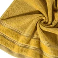 Ręcznik z welurową bordiurą przetykaną błyszczącą nicią - 30 x 50 cm - musztardowy 5