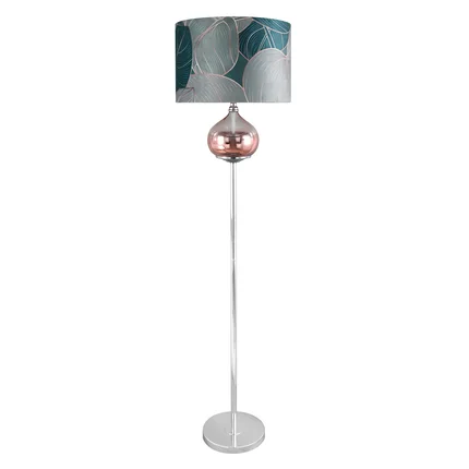 LIMITED COLLECTION Lampa stojąca SALVIA na metalowej podstawie z szklaną kula z efektem ombre z welwetowym abażurem ŚWIEŻOŚĆ SZAŁWII LIMITED COLLECTION Lampa stojąca SALVIA na metalowej podstawie z szklaną kula z efektem ombre z welwetowym abażurem ŚWIEŻOŚĆ SZAŁWII - ∅ 43 x 157 cm