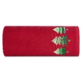 Ręcznik świąteczny SANTA 17 bawełniany  z haftem z choinkami - 70 x 140 cm - czerwony 3