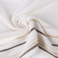 Ręcznik LIVIA  z kolorowymi paskami tkanymi we wzór jodełki - 30 x 50 cm - kremowy 4