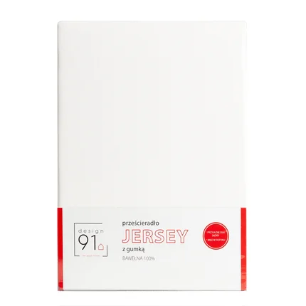 DESIGN 91 Prześcieradło z bawełny JERSEY z gumką, gramatura 125 g/m2 DESIGN 91 Prześcieradło z bawełny JERSEY z gumką, gramatura 125 g/m2 - 120 x 200 x 25 cm