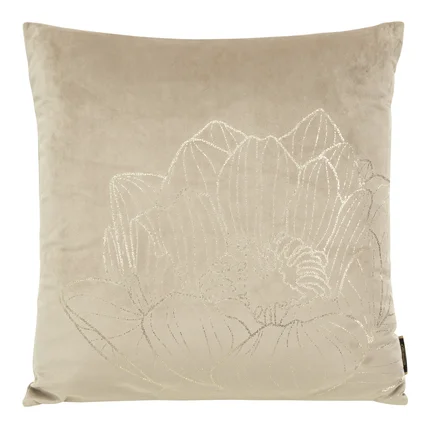 Poszewka BLINK 20 z welwetu z dużym wzorem kwiatu lilii wodnej Poszewka BLINK 20 z welwetu z dużym wzorem kwiatu lilii wodnej - 45 x 45 cm