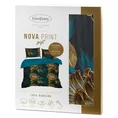 NOVA PRINT GIFT Komplet pościeli MOLLY w kartonowym opakowaniu z wysokogatunkowej satyny bawełnianej z motywem kwiatów - 180 x 200 cm - turkusowy 2