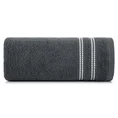 Ręcznik ALLY z bordiurą w pasy przetykany kontrastującą nicią miękki i puszysty, zero twist - 30 x 50 cm - grafitowy 3