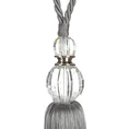 Dekoracyjny sznur IZA do upięć z chwostem z kryształem, styl glamour - 74 x 35 cm - srebrny 3