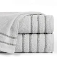 Ręcznik klasyczny JASPER z bordiurą podkreśloną delikatnymi stalowymii paskami - 70 x 140 cm - srebrny 1