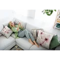 EUROFIRANY PREMIUM dwustronna poszewka BIANCA z miękkiego welwetu z motywem roślinnym z wypustką na brzegach - 60 x 60 cm - biały 4