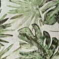 Zasłona półprzezroczysta z lekkiej matowej etaminy z przecieranym nadrukiem egzotycznych liści - 140 x 250 cm - zielony 7